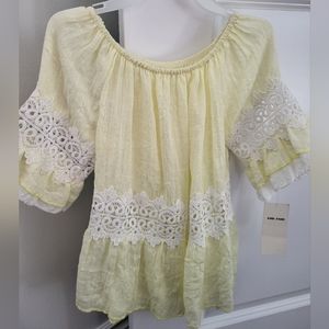 Girls SZ 8 Yellow BoHo Chic Top